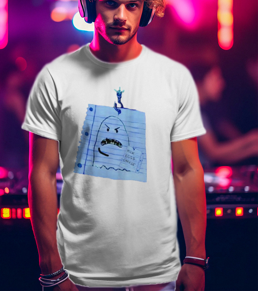 Ghost Holding Milk Eggs Cheese List On Notebook Paper T-Shirt