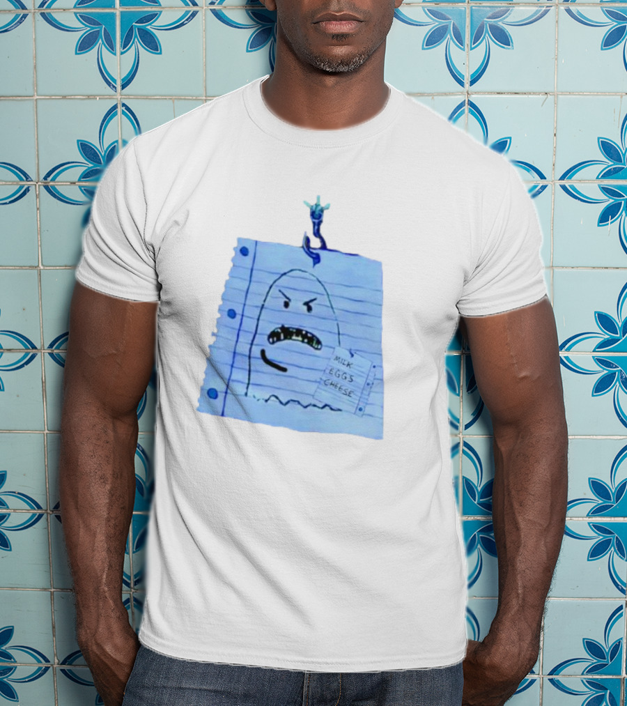 Ghost Holding Milk Eggs Cheese List On Notebook Paper T-Shirt