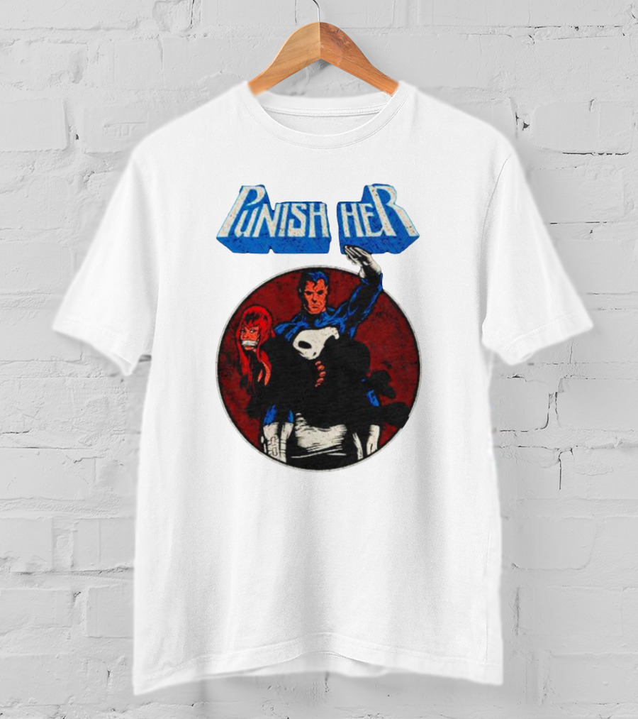 Punish Her Marvel Comic Style Hero With Red-Haired Woman T-Shirt