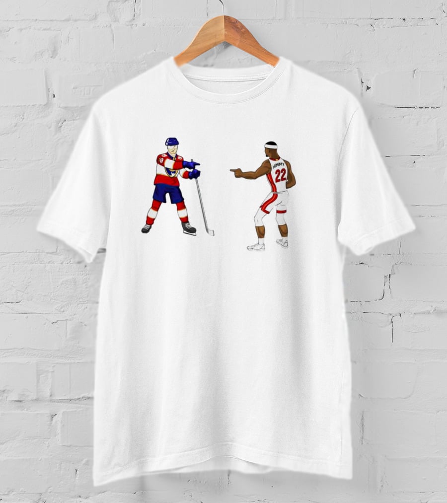 Matthew Tkachuk Number 19 Hockey And Jimmy Butler Number 22 Basketball Players Pointing T-Shirt