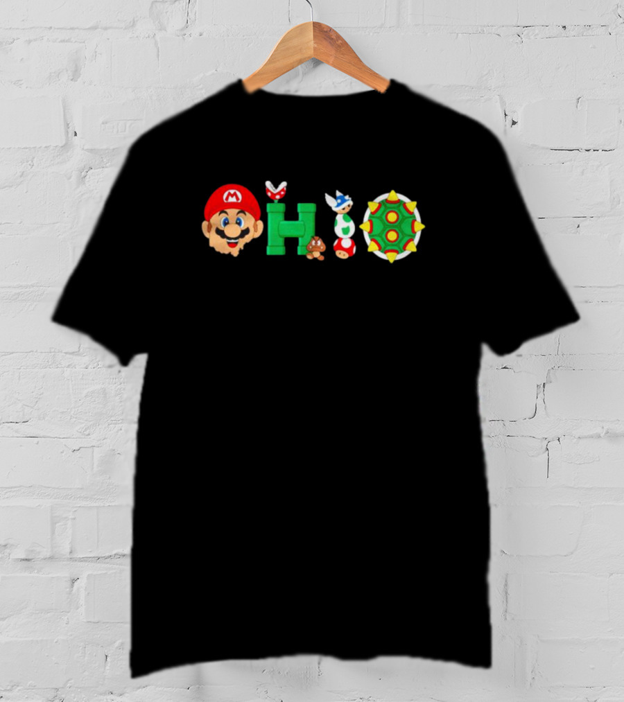 Ohio Super Mario Characters Goomba Bowser Pipe Piranha Plant Spiny Shell T-Shirt