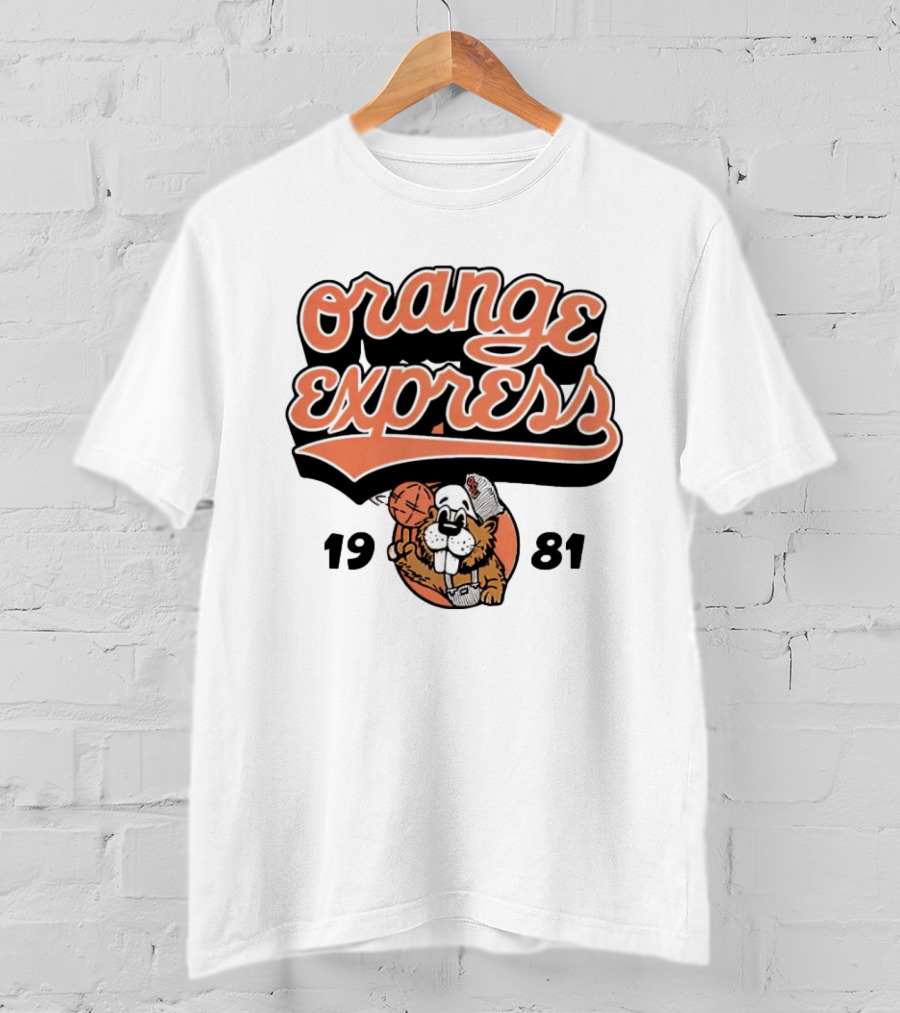 Orange Express 1981 OSU Basketball Beavers Cartoon T-Shirt