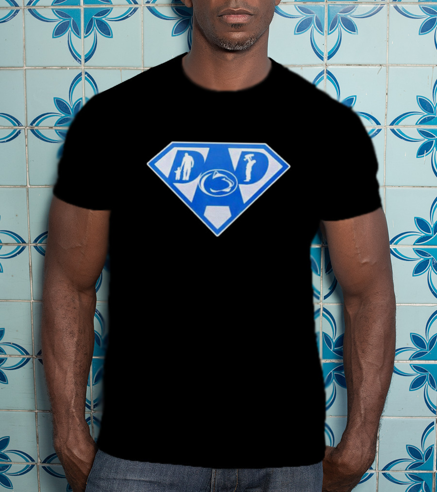 Penn State Nittany Lions Dad Superhero Emblem T-Shirt
