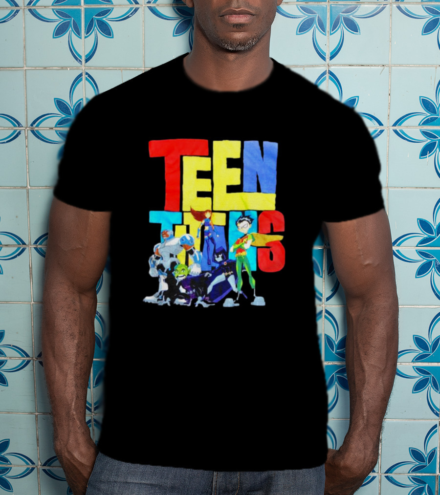 Teen Titans Cartoon Characters Group Pose T-Shirt