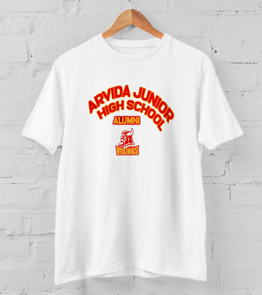 Arvida Junior High School Alumni Vikings Red And Yellow Viking T-Shirt