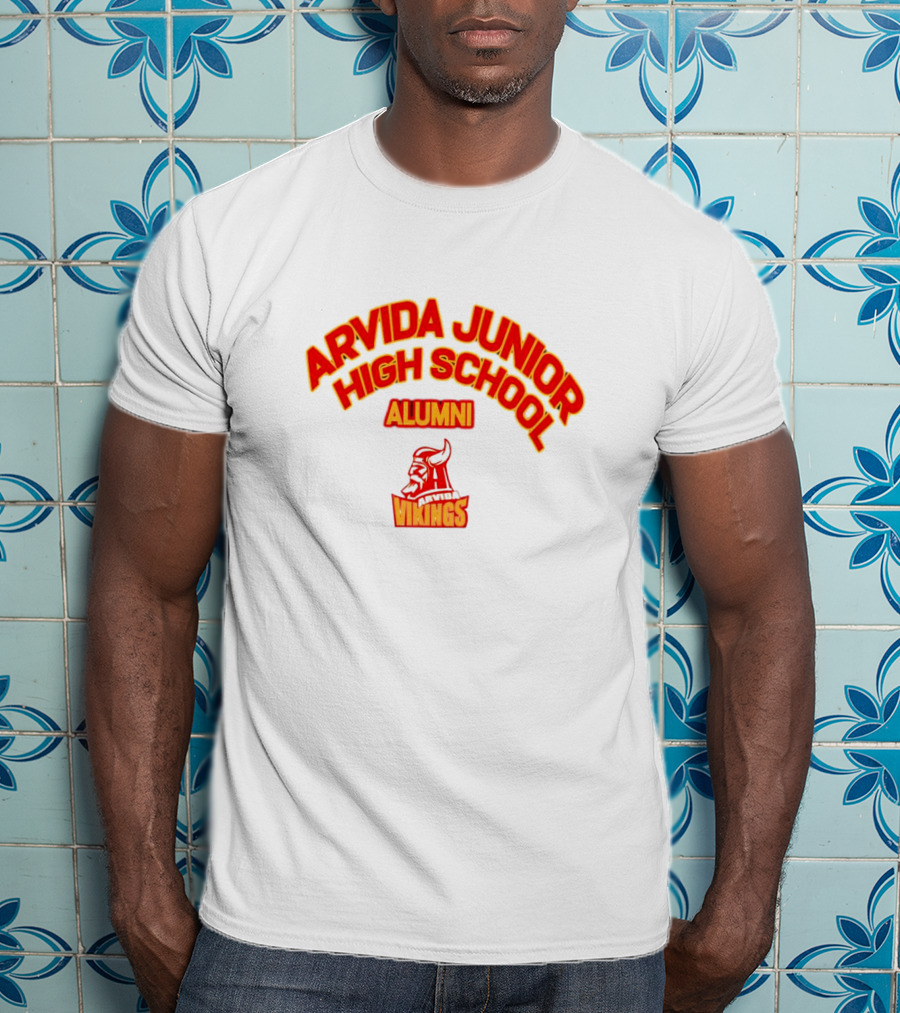 Arvida Junior High School Alumni Vikings Red And Yellow Viking T-Shirt