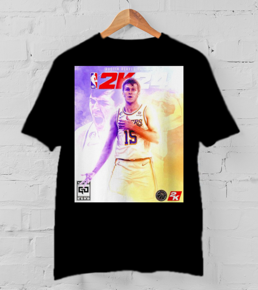Austin Reaves 2K24 Los Angeles Lakers NBA Basketball Cover Edition T-Shirt