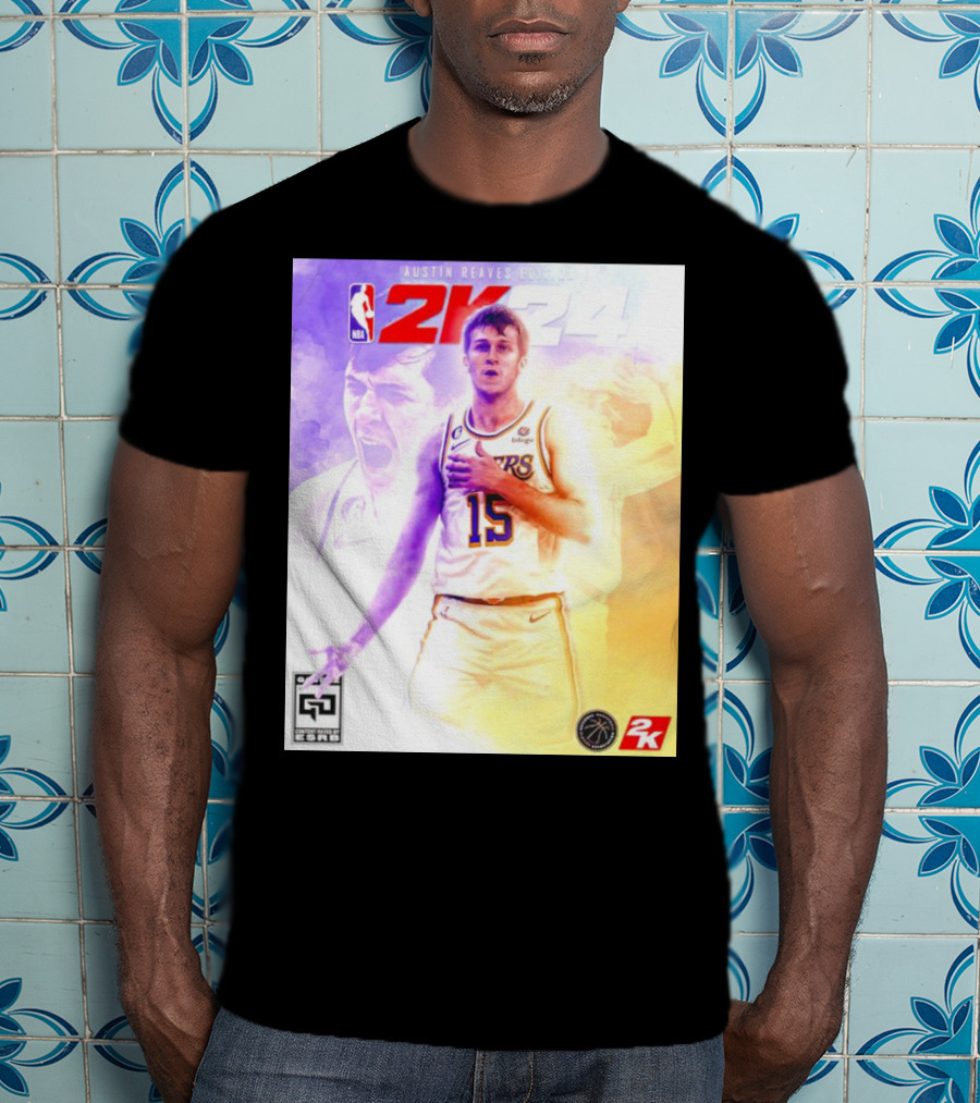 Austin Reaves 2K24 Los Angeles Lakers NBA Basketball Cover Edition T-Shirt