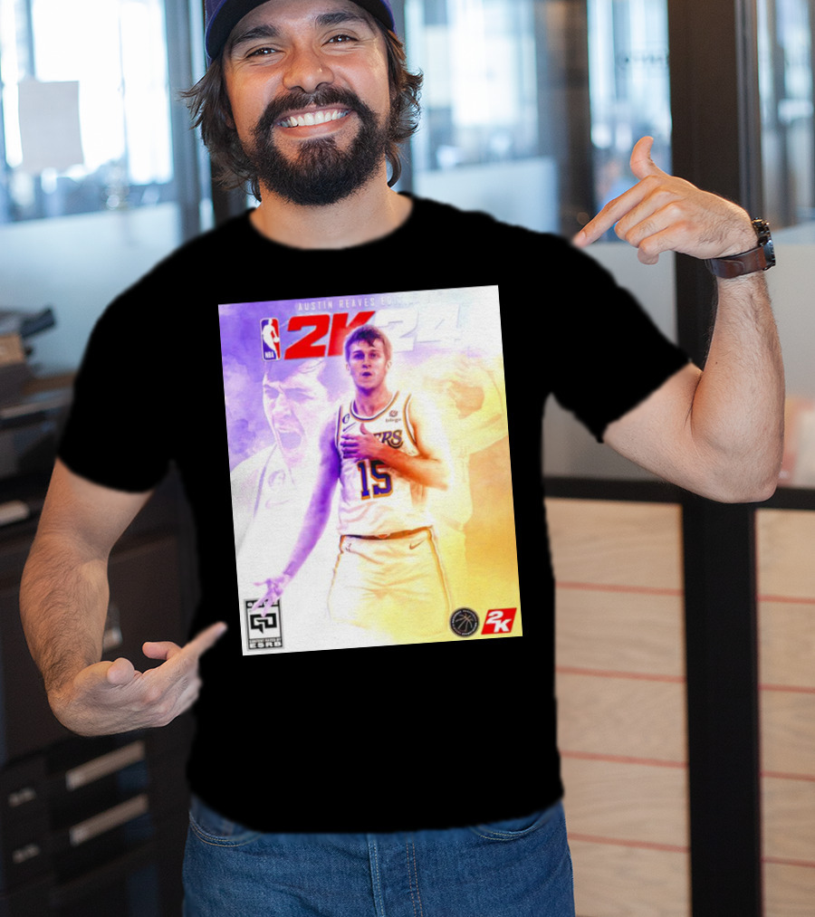 Austin Reaves 2K24 Los Angeles Lakers NBA Basketball Cover Edition T-Shirt