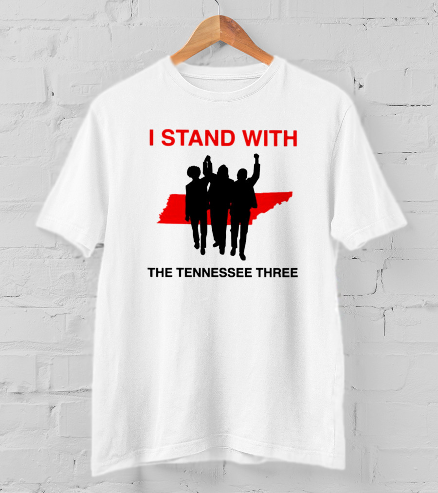 I Stand With The Tennessee Three Red Silhouette Map T-Shirt