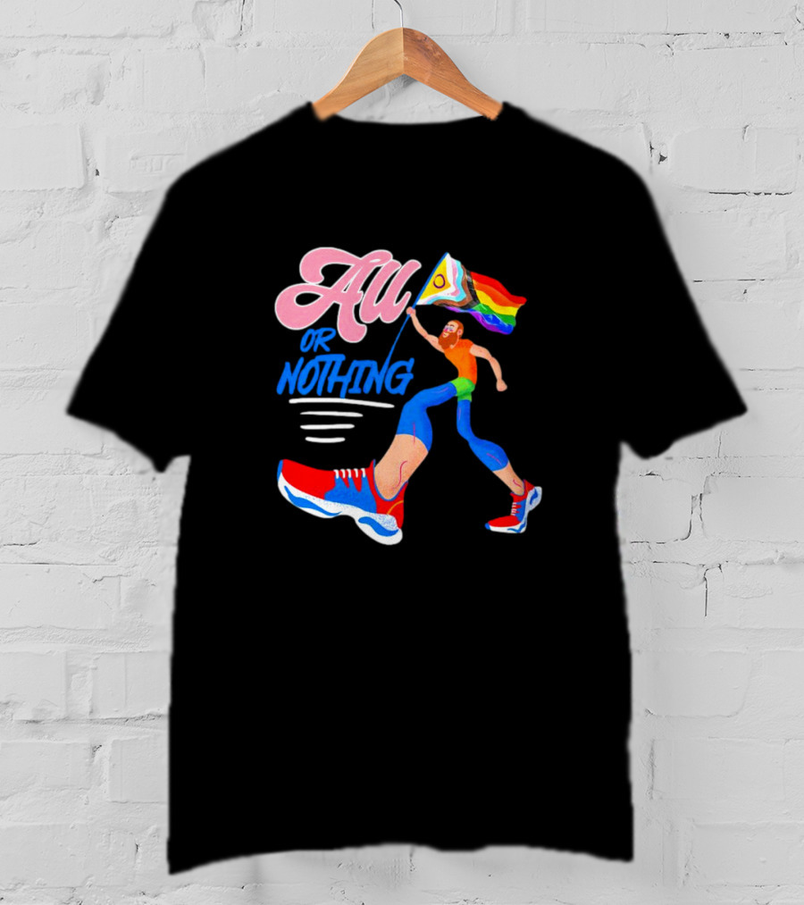 All Or Nothing Pride Flag Runner T-Shirt