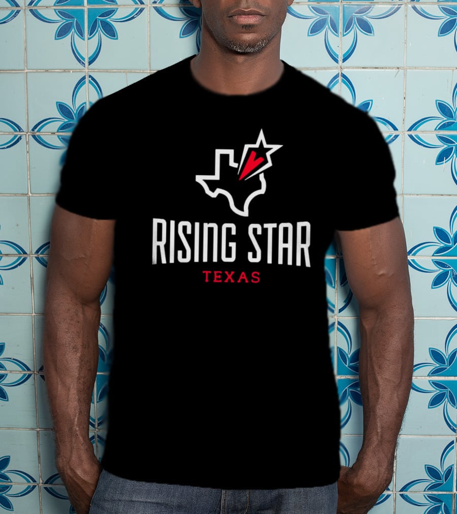 Rising Star Texas Map Heart Star T-Shirt
