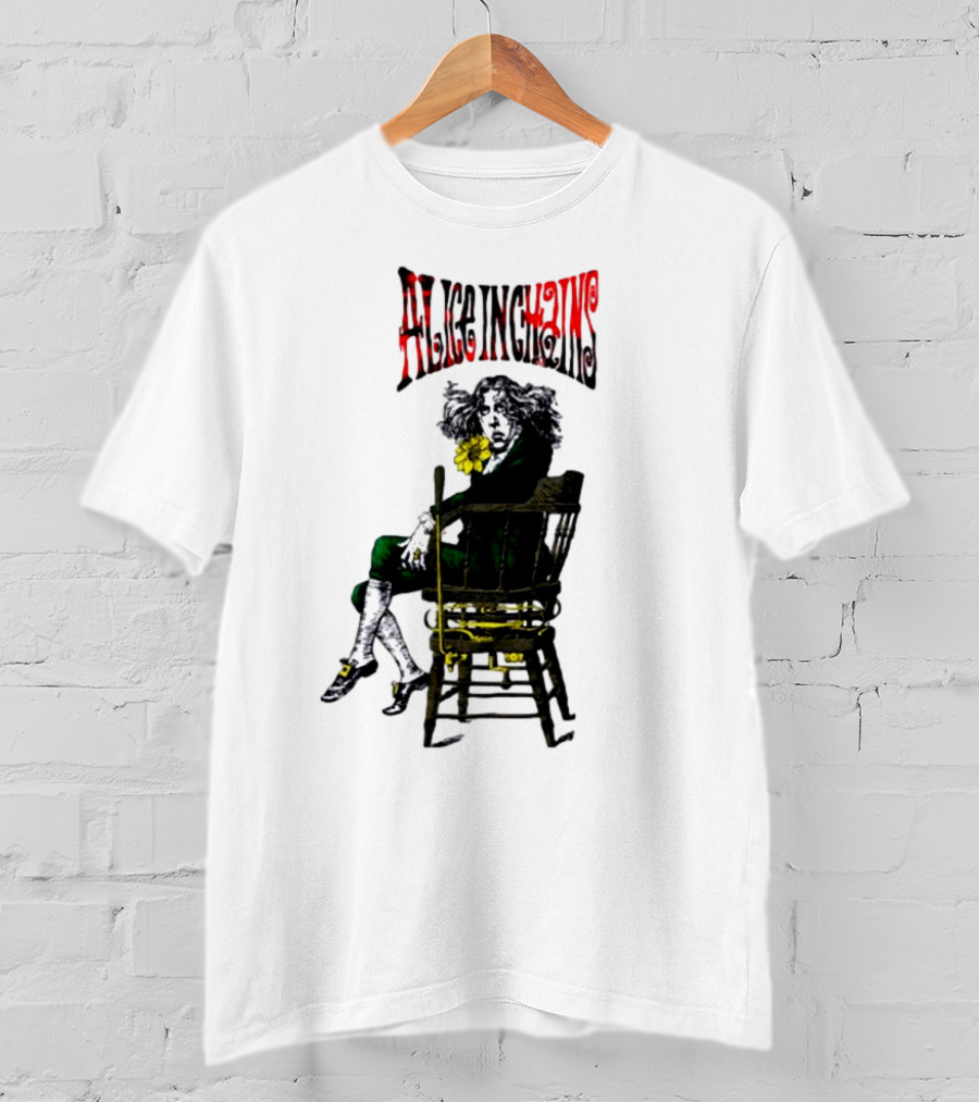 Alice In Chains Angry Chair Artwork With Striking Figure On Dark Background 1992 T-Shirt