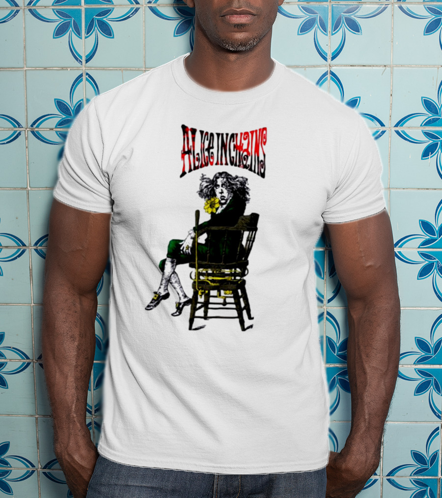 Alice In Chains Angry Chair Artwork With Striking Figure On Dark Background 1992 T-Shirt