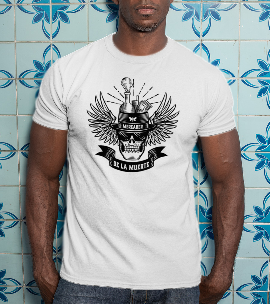 Breaking Bad Mercader De La Muerte Skull Wings Flask Money Smoke T-Shirt