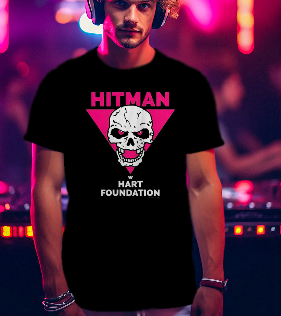 Hitman Skull Pink Triangle W Hart Foundation T-Shirt