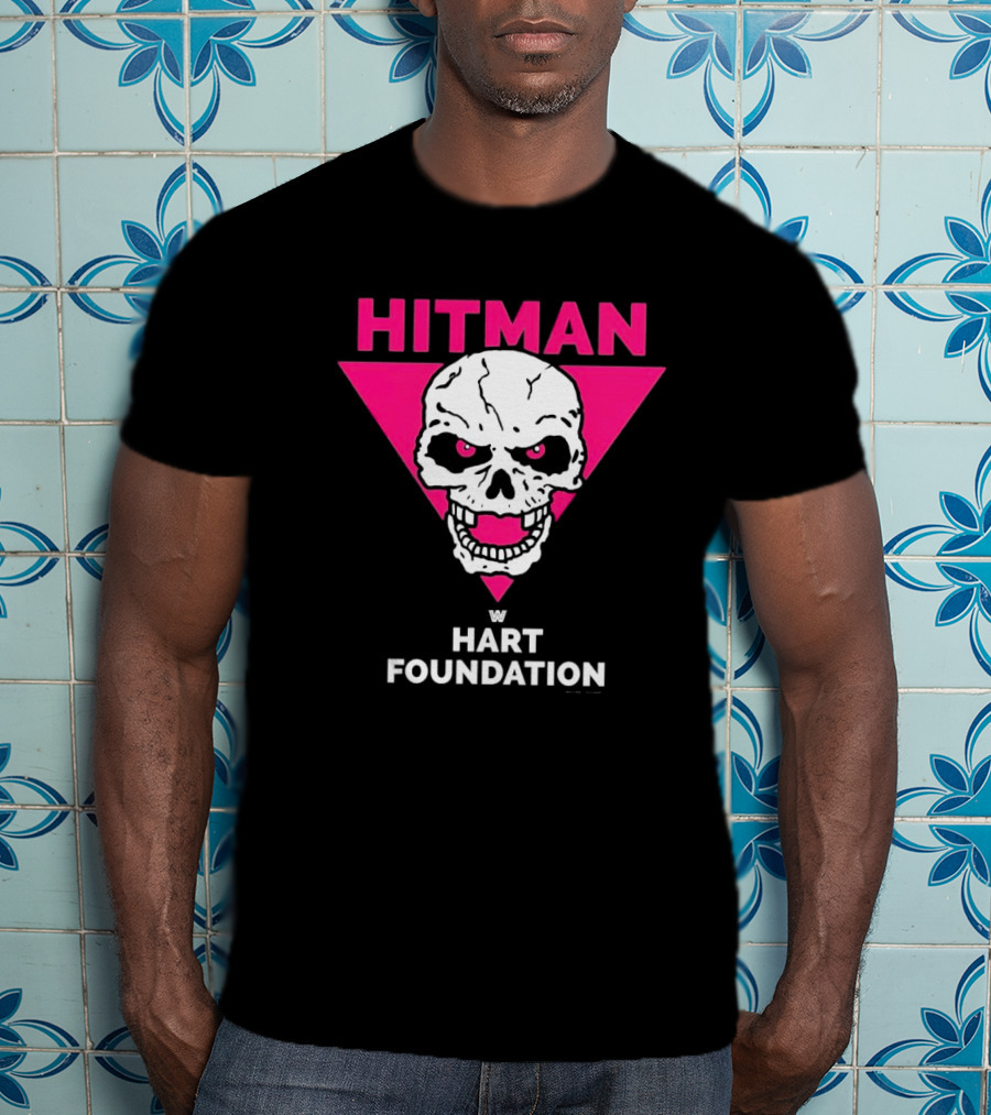 Hitman Skull Pink Triangle W Hart Foundation T-Shirt