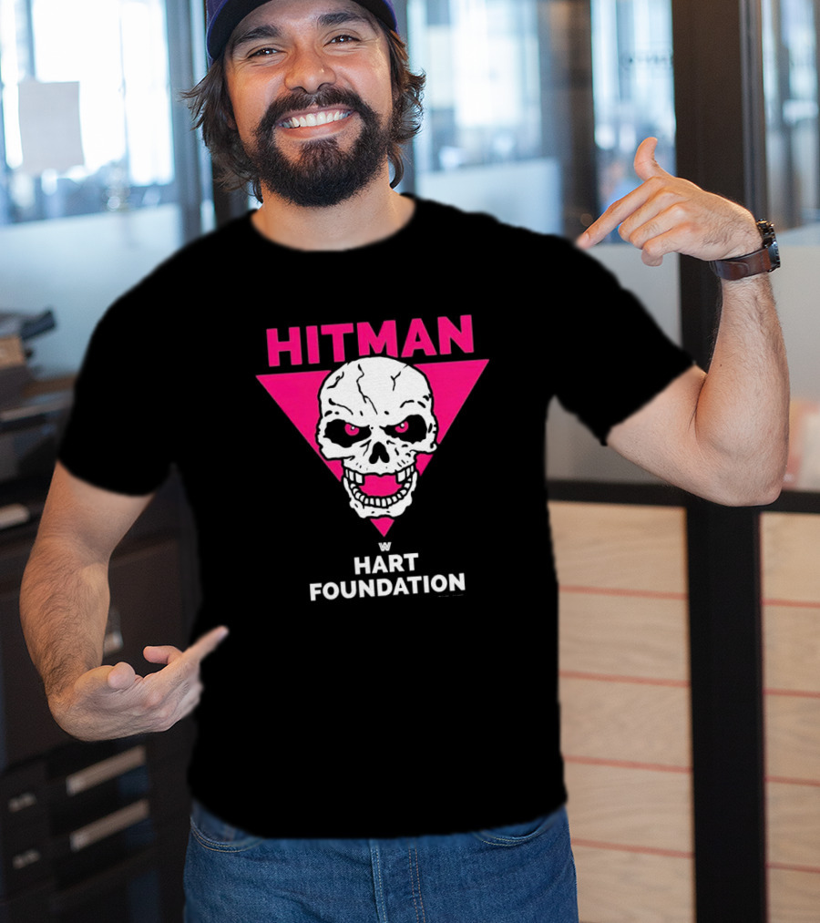 Hitman Skull Pink Triangle W Hart Foundation T-Shirt