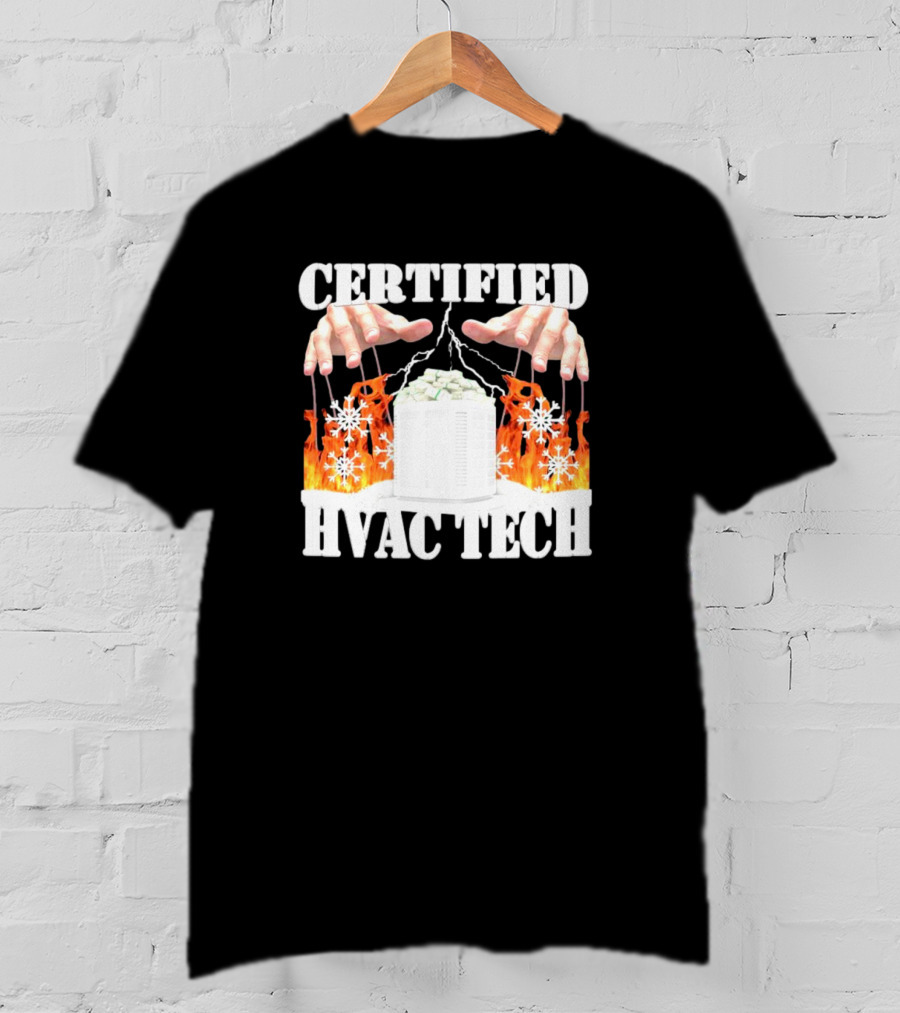 Certified HVAC Tech Master Of Elements Fire And Ice T-Shirt