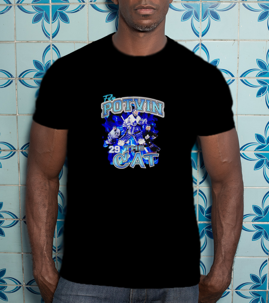 Felix Potvin 29 Toronto Maple Leafs The Cat Ice Hockey T-Shirt