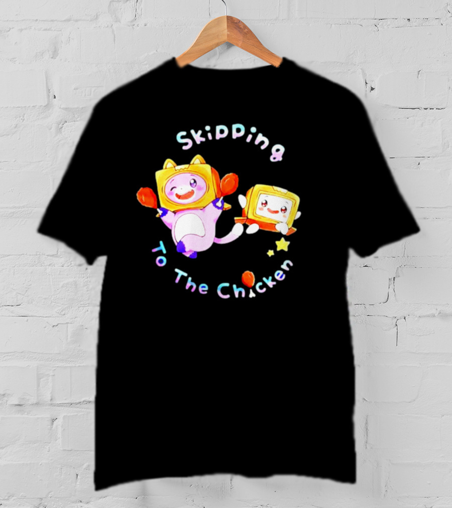 Skipping To The Chicken Lankybox Boxy And Foxy Playful Adventure T-Shirt