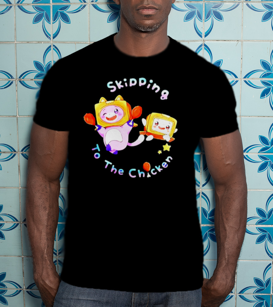 Skipping To The Chicken Lankybox Boxy And Foxy Playful Adventure T-Shirt
