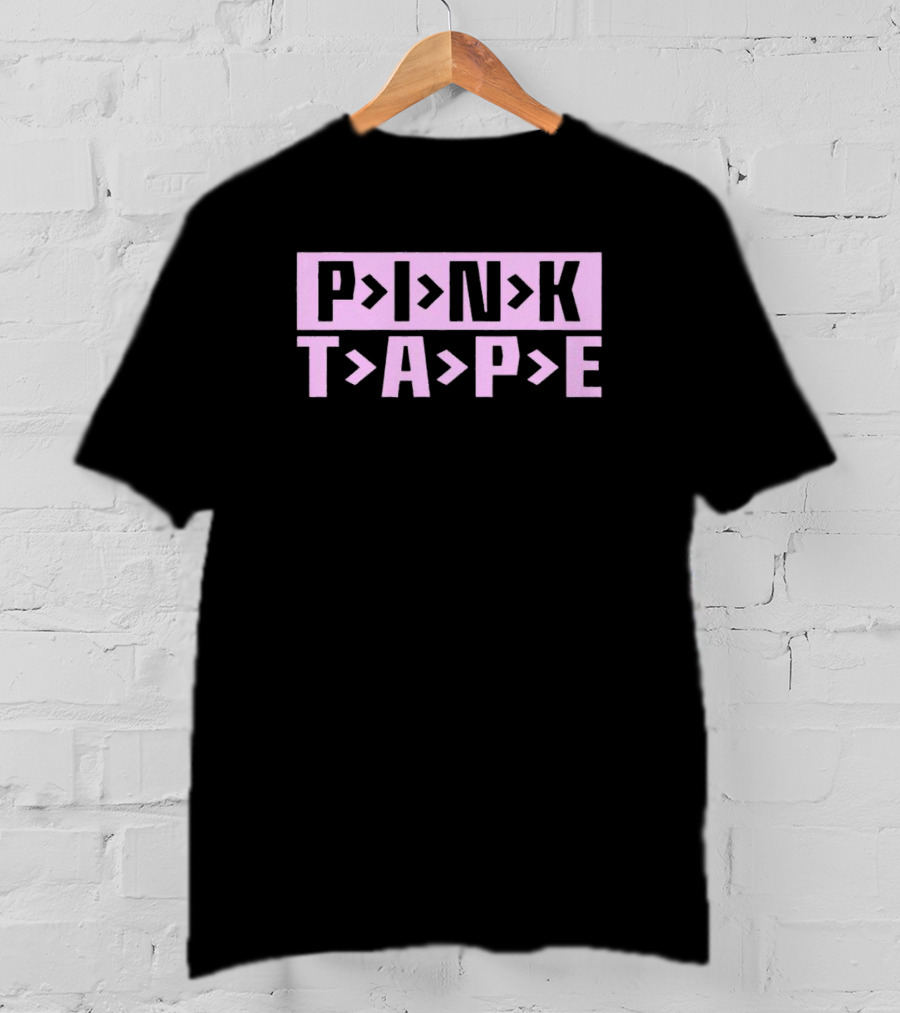 Lil Uzi Vert Pink Tape Block Text T-Shirt
