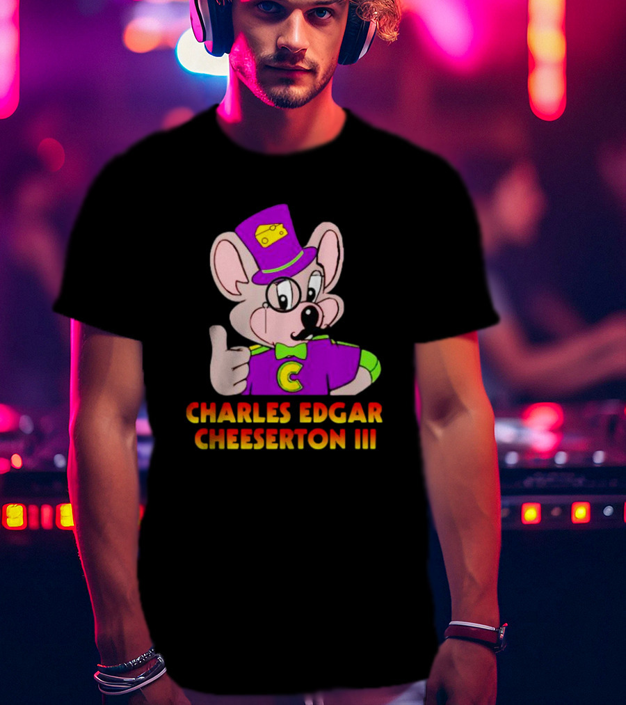 Ted Lasso Charles Edgar Cheeserton III Mouse With Purple Hat And Cheese T-Shirt