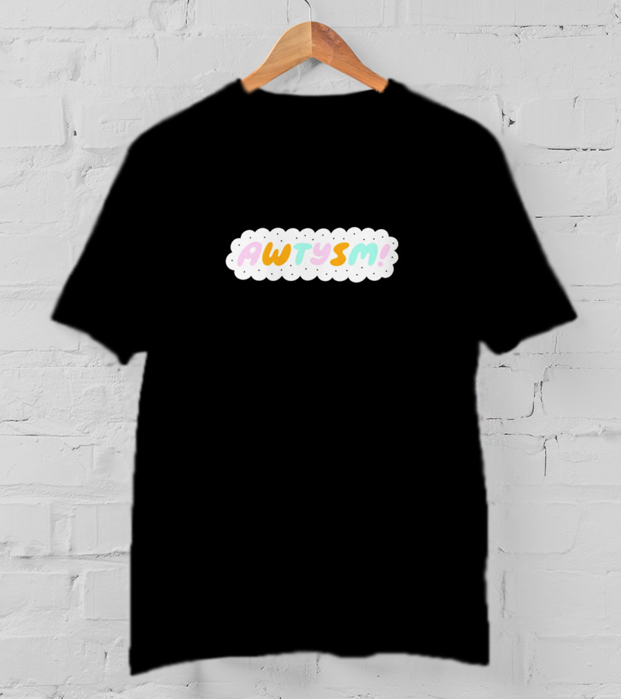 AWTYSM Colorful Text Cloud T-Shirt