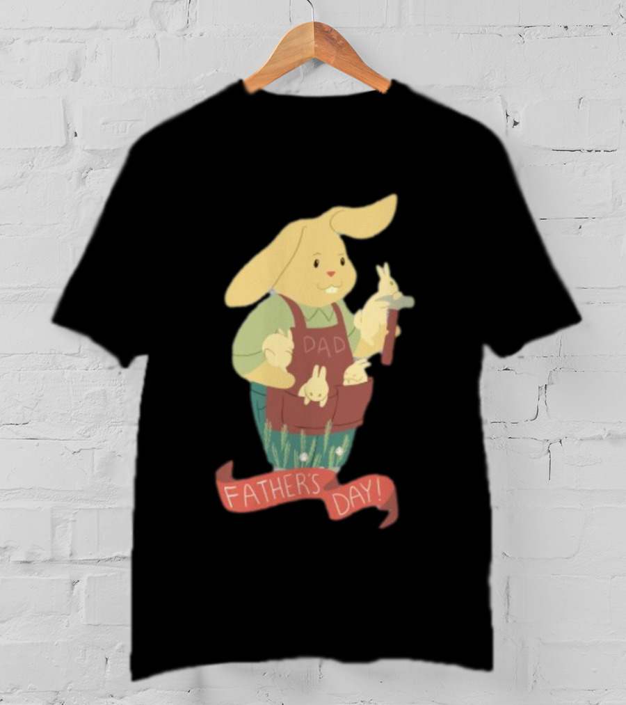 Father’s Day Dad Bunny Holding Bunnies T-Shirt