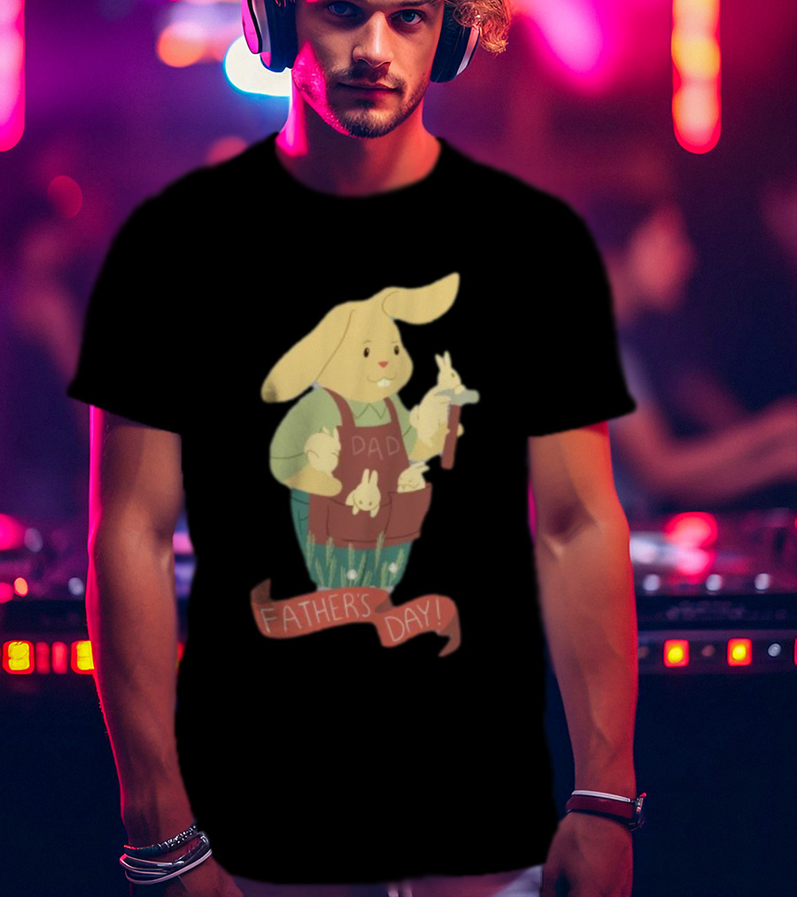 Father’s Day Dad Bunny Holding Bunnies T-Shirt