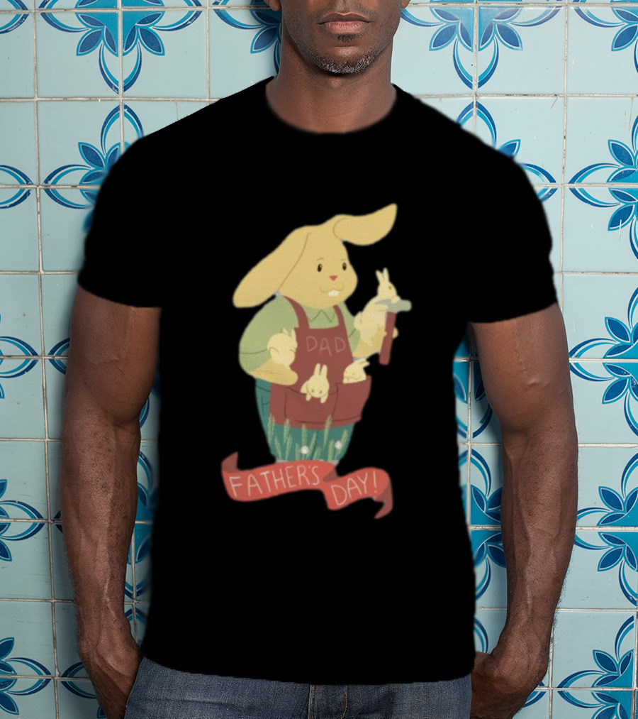 Father’s Day Dad Bunny Holding Bunnies T-Shirt
