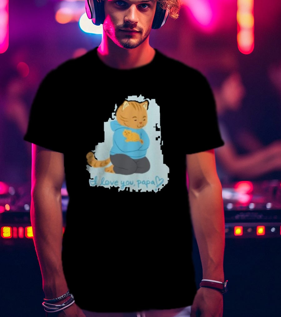 I Love You Papa Cat And Kitten Father's Day T-Shirt