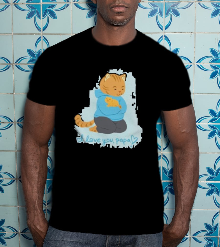 I Love You Papa Cat And Kitten Father's Day T-Shirt
