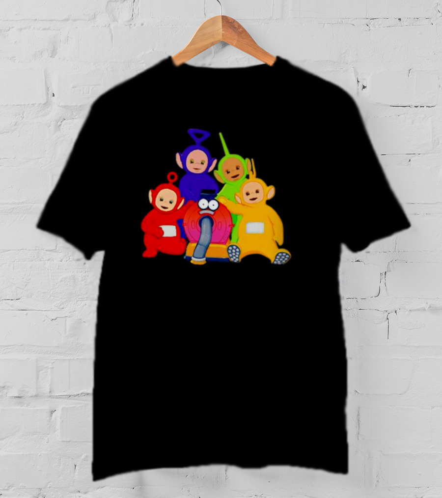 Teletubbies Characters And Noo-Noo Vacuum Clean Identical Four Cartoon Puppets T-Shirt