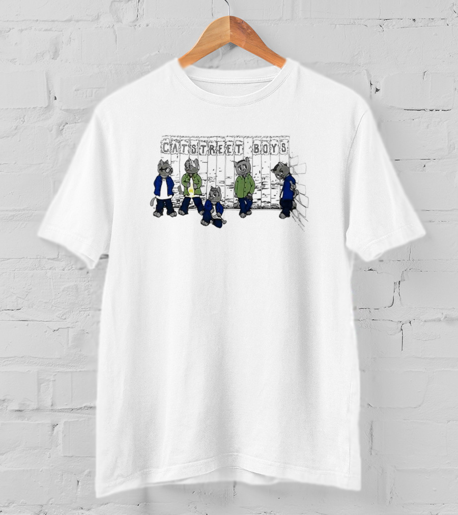 Cat Street Boys Vintage Retro Feline Group Scene T-Shirt