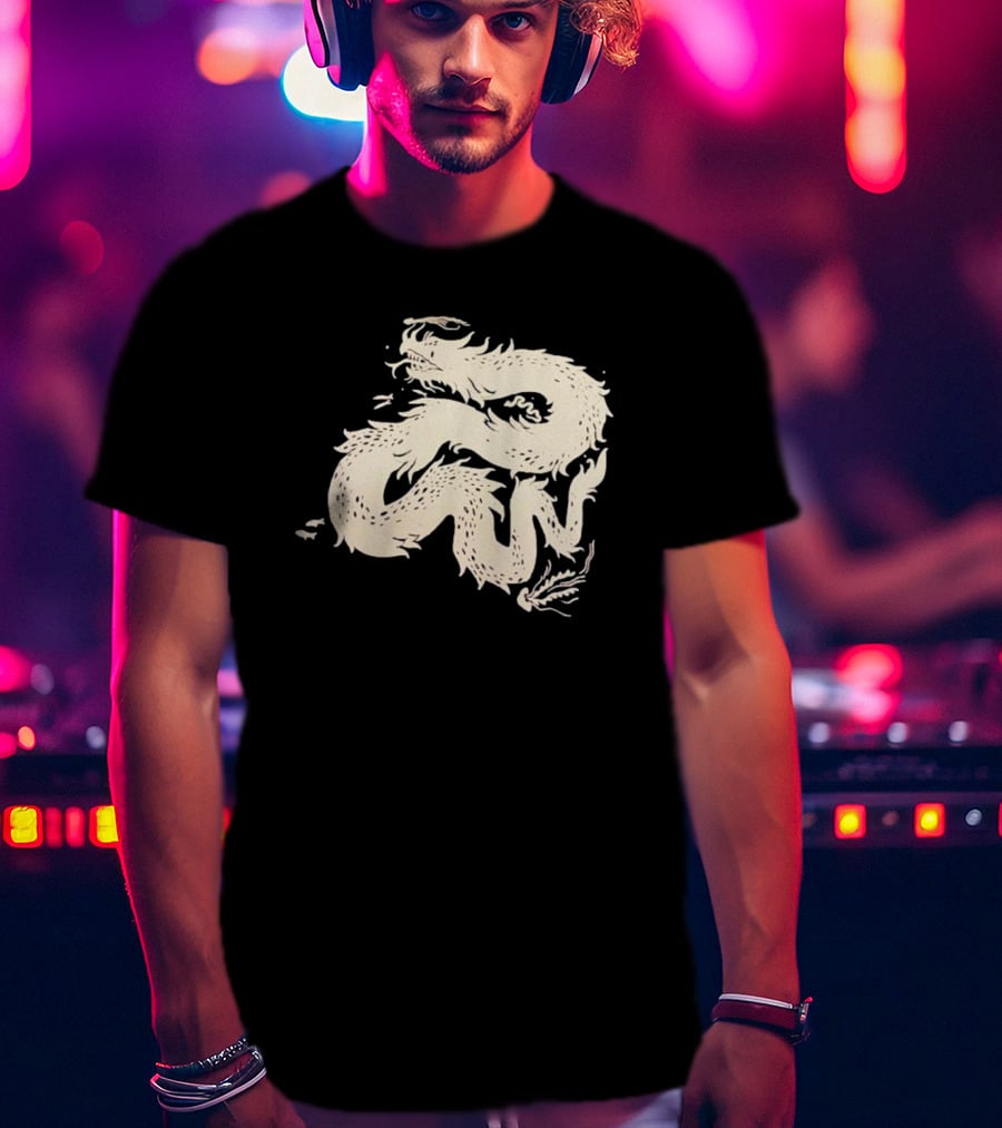 Eli Spencer Pop-Up Dragon Whimsical Serpentine Creature T-Shirt