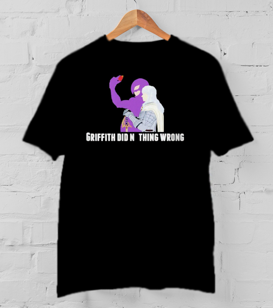 Griffith Did Nothing Wrong Berserk Fandom Eclipse Symbol Purple And White Armor Figure T-Shirt