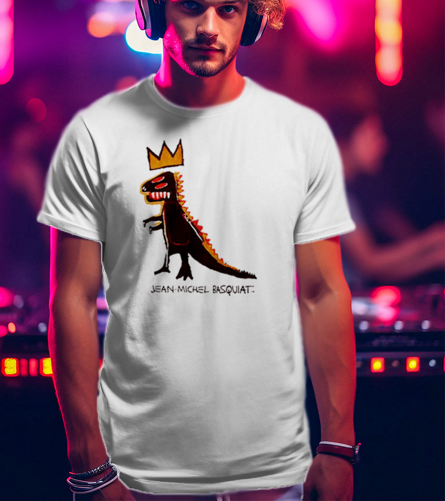 Jean Michel Basquiat Dinosaur Crown Iconic T-Shirt