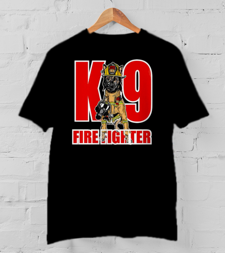 K9 Fire Fighter Dog In Firefighter Gear T-Shirt