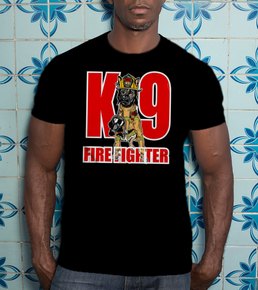 K9 Fire Fighter Dog In Firefighter Gear T-Shirt