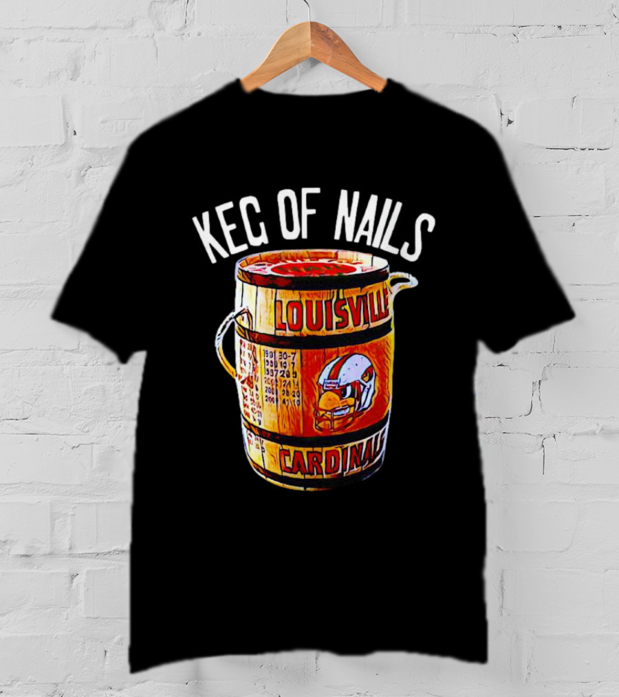 Keg Of Nails Louisville Cardinals Helmet Barrel T-Shirt