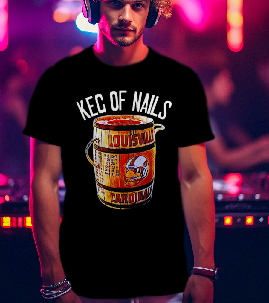 Keg Of Nails Louisville Cardinals Helmet Barrel T-Shirt