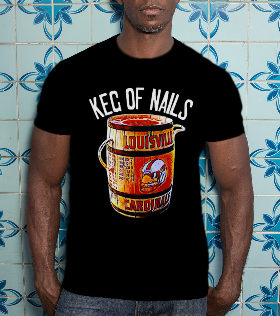 Keg Of Nails Louisville Cardinals Helmet Barrel T-Shirt