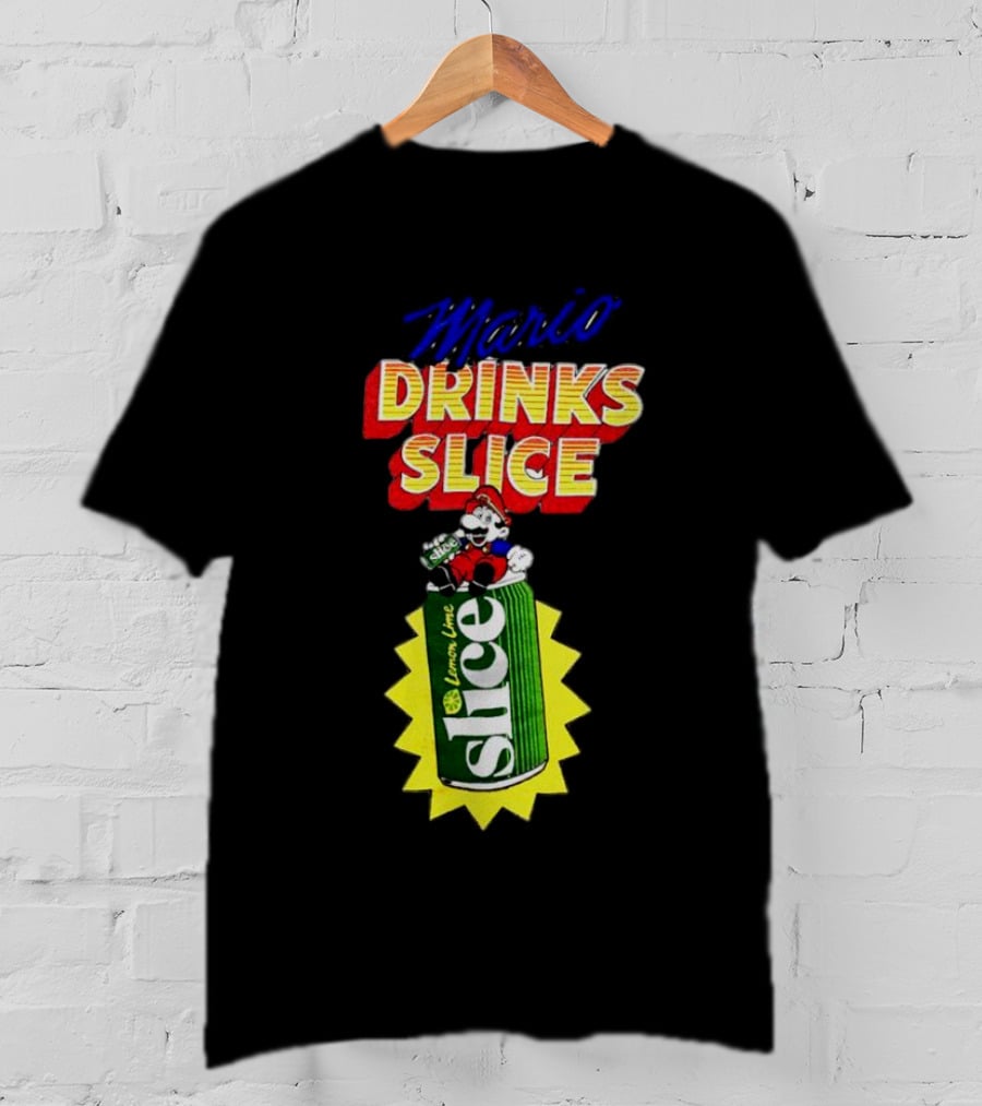 Mario Drinks Slice Lemon Lime Iconic Crossover T-Shirt