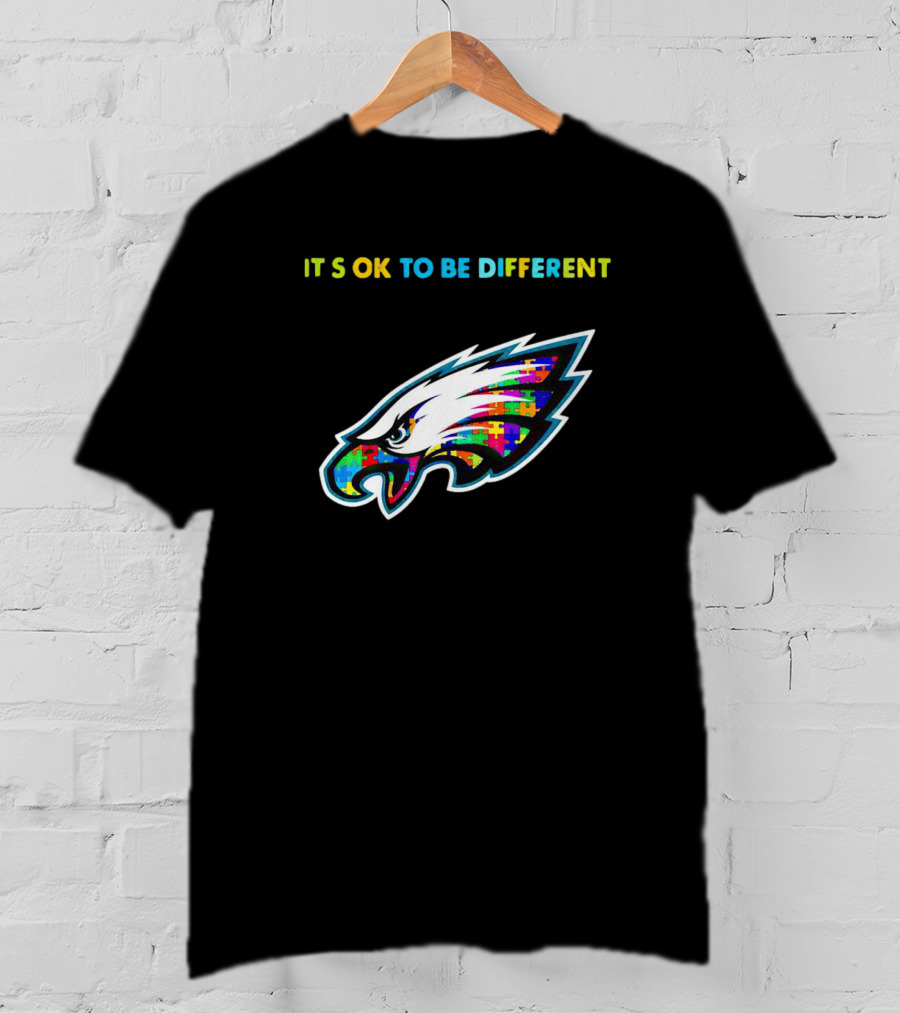Philadelphia Eagles It's OK To Be Different Autism Awareness T-Shirt