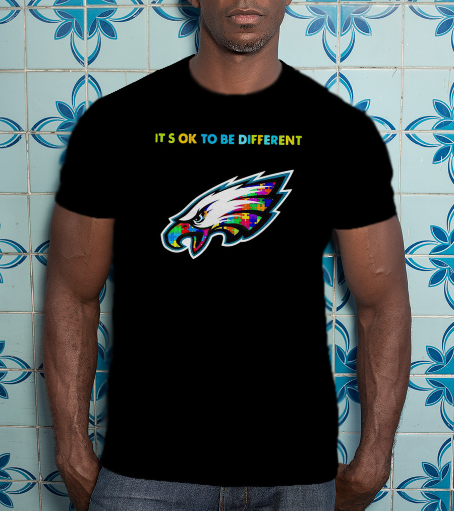 Philadelphia Eagles It's OK To Be Different Autism Awareness T-Shirt