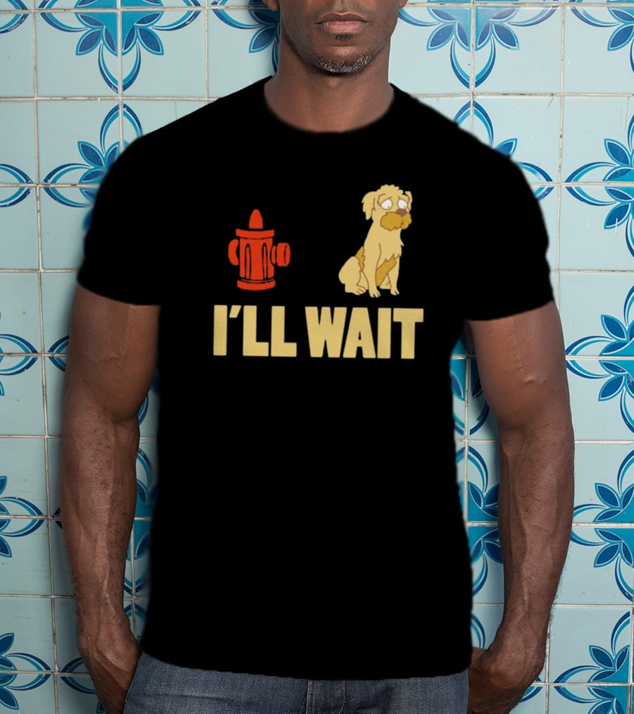 Seymour Futurama I'll Wait Fire Hydrant Dog Scene T-Shirt