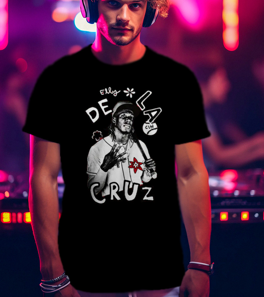 Elly De La Cruz Baseball Star Hand Sign Art By Cincyshirts Mlbpa T-Shirt
