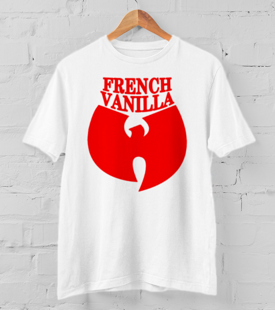 French Vanilla Wutang Logo Red Emblem T-Shirt